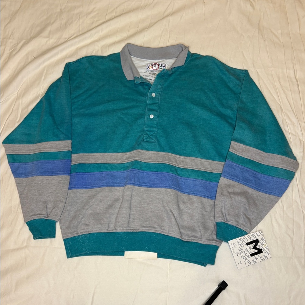 Jantzen Sport Teal Polo with Gray Collar